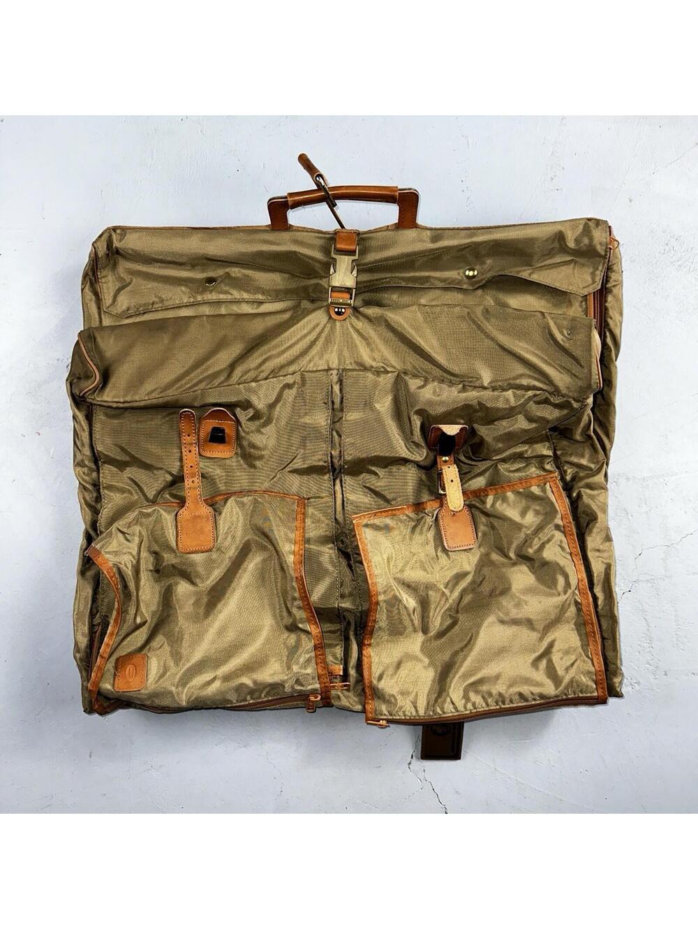 VTG Hartmann Garment Suit Bag Carry On Leather & Nylon 25x40 Luggage Hang up